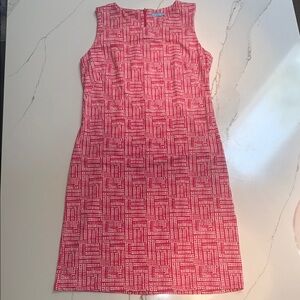 J. McLaughlin Pink and White Geometric Dress